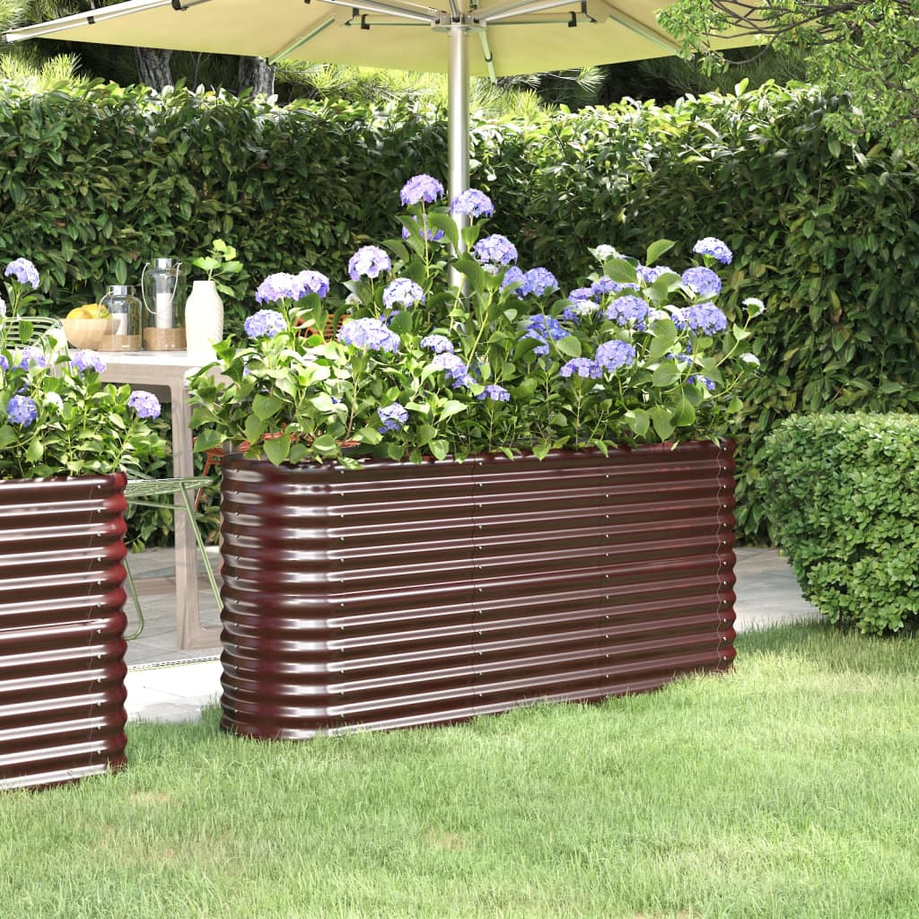 Berkfield Garden Raised Bed Powder-coated Steel 152x40x68 cm Brown