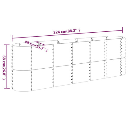 Berkfield Garden Raised Bed Powder-coated Steel 224x40x68 cm Green