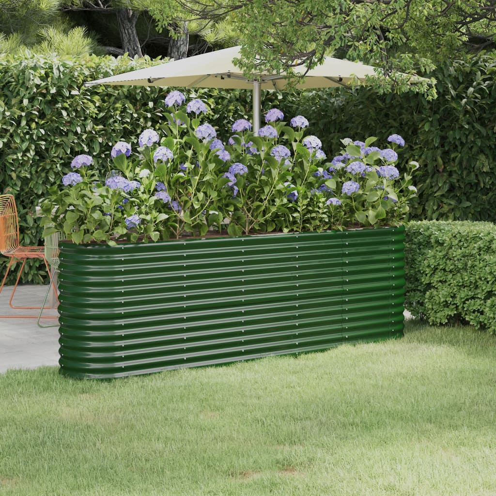 Berkfield Garden Raised Bed Powder-coated Steel 224x40x68 cm Green