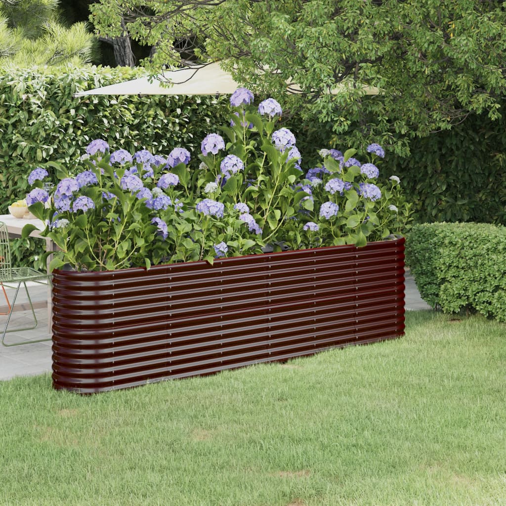 Berkfield Garden Raised Bed Powder-coated Steel 260x40x68 cm Brown