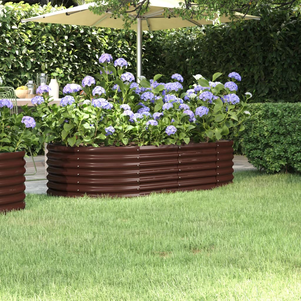 Berkfield Garden Raised Bed Powder-coated Steel 152x80x36 cm Brown