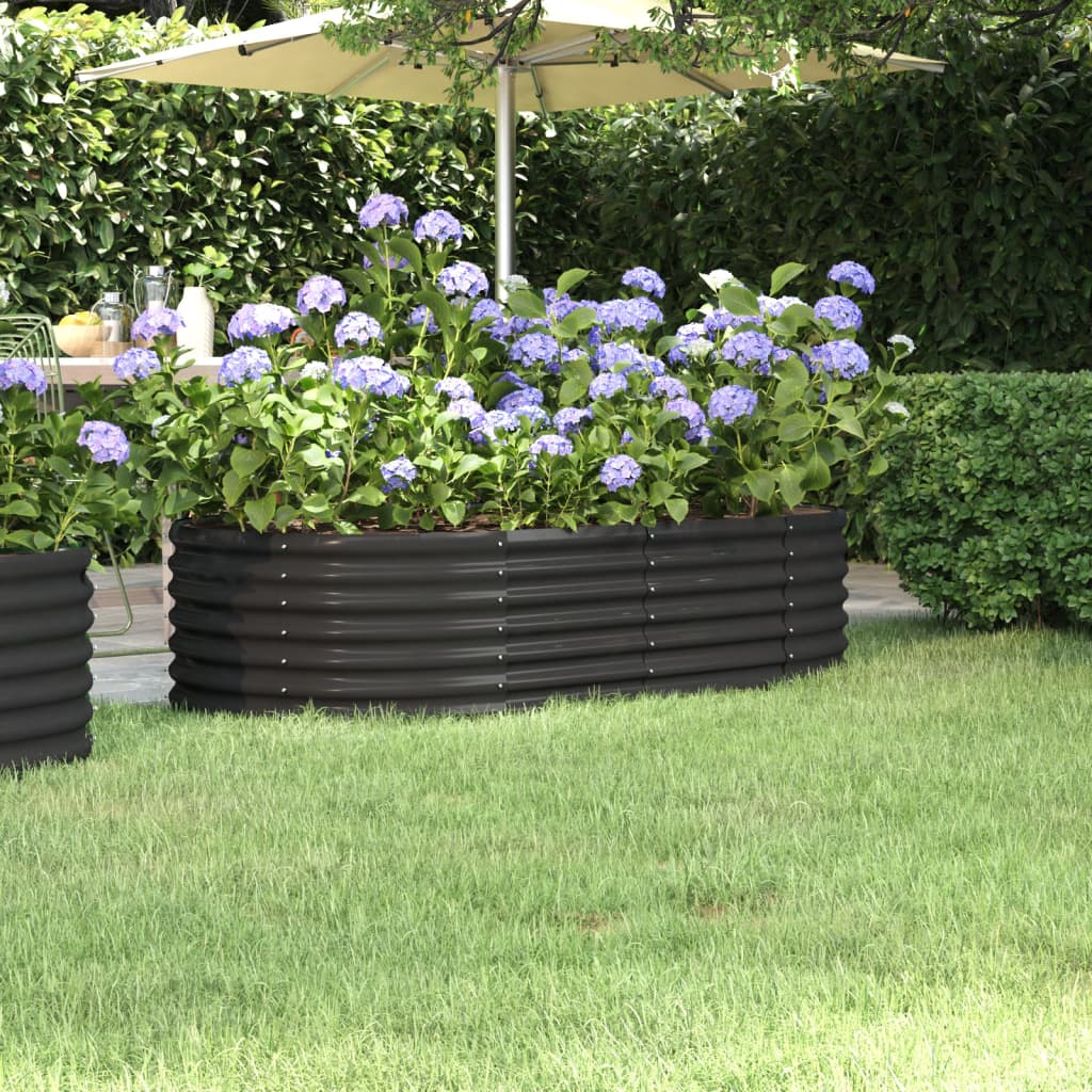 Berkfield Garden Raised Bed Powder-coated Steel 152x80x36 cm Anthracite