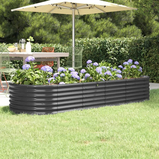 Berkfield Garden Raised Bed Powder-coated Steel 224x80x36 cm Anthracite