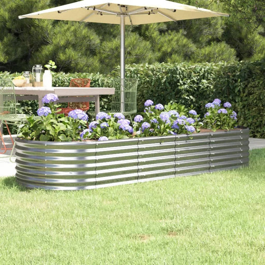 Berkfield Garden Raised Bed Powder-coated Steel 224x80x36 cm Silver