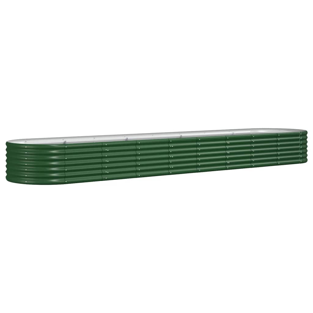 Berkfield Garden Raised Bed Powder-coated Steel 368x80x36 cm Green