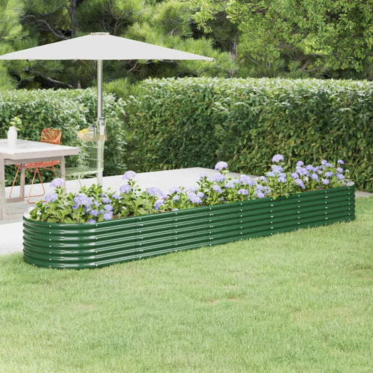 Berkfield Garden Raised Bed Powder-coated Steel 368x80x36 cm Green