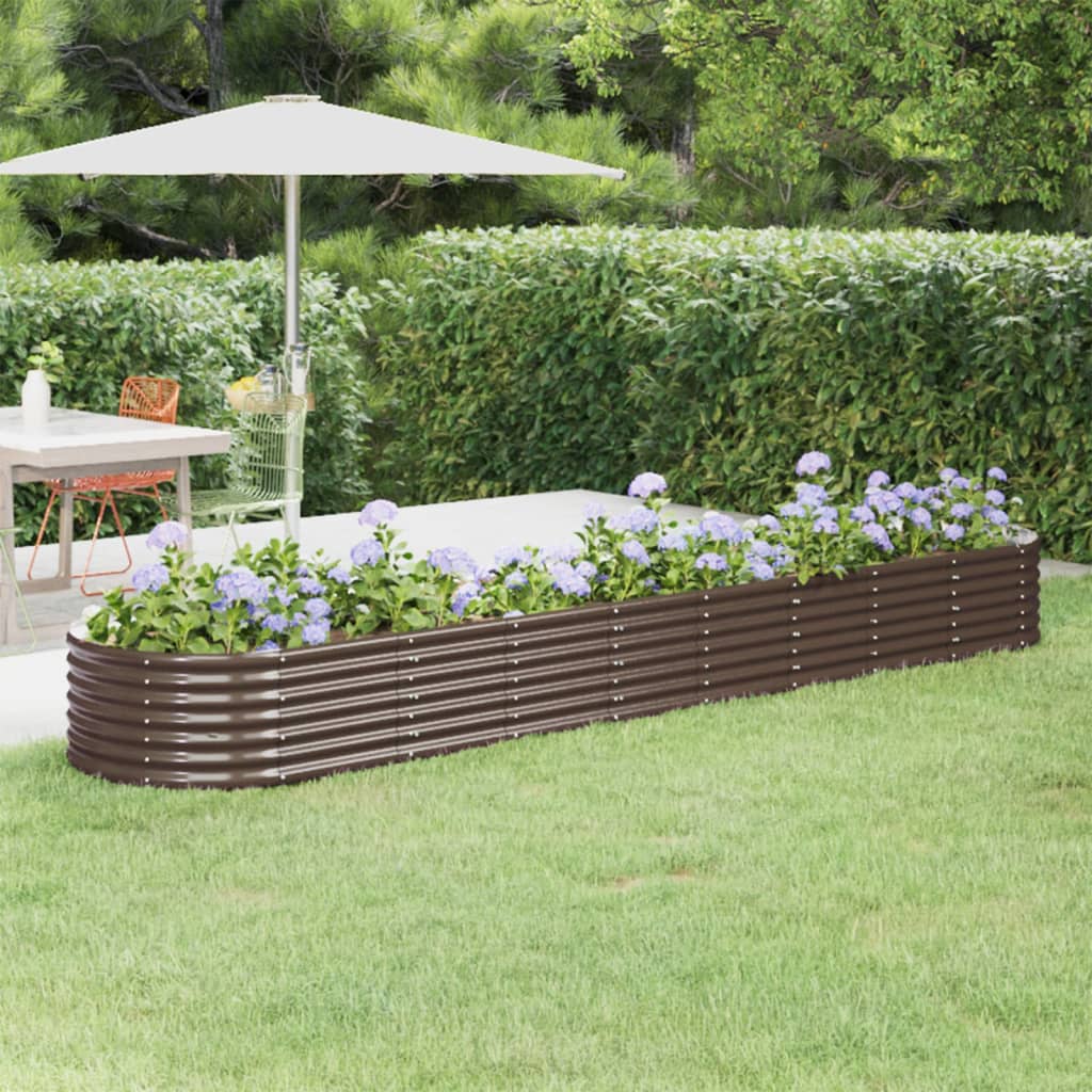 Berkfield Garden Raised Bed Powder-coated Steel 368x80x36 cm Brown