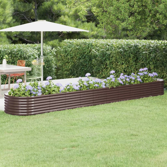 Berkfield Garden Raised Bed Powder-coated Steel 440x80x36 cm Brown