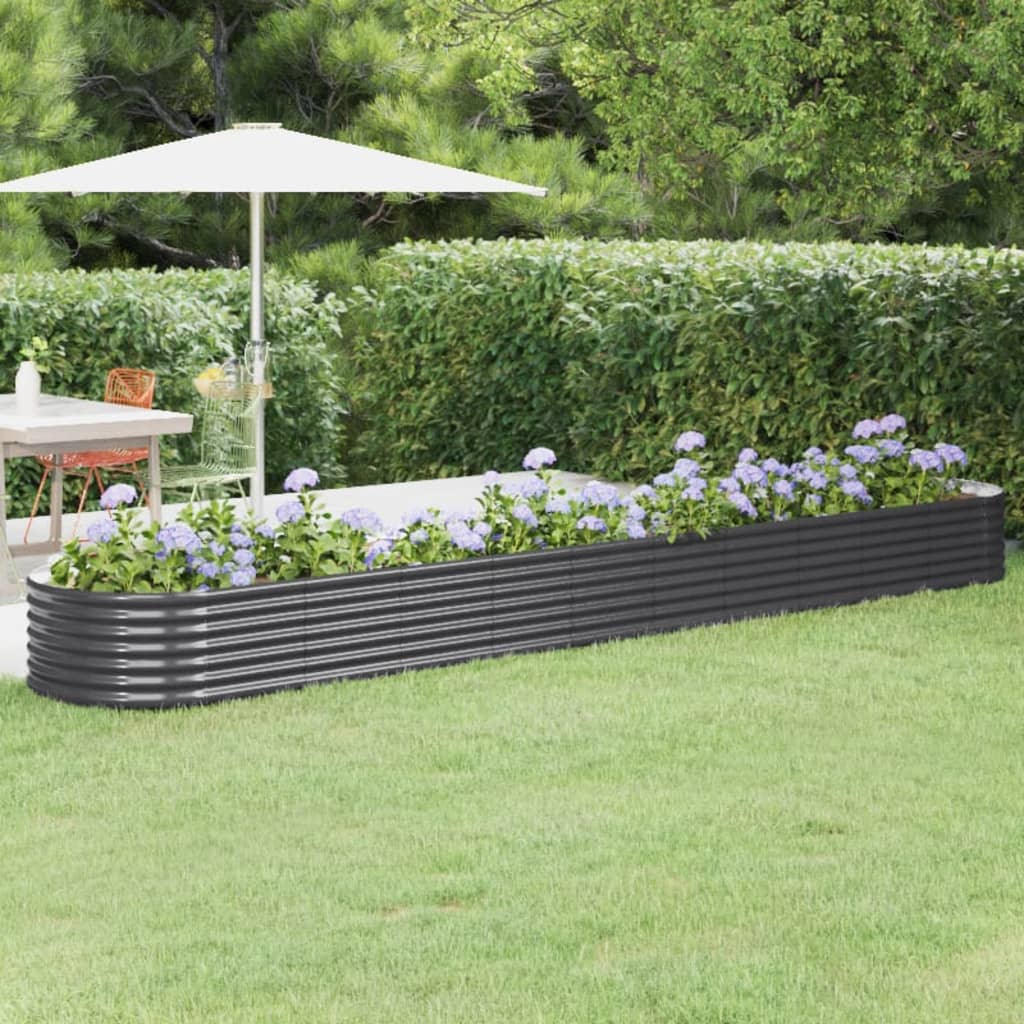 Berkfield Garden Raised Bed Powder-coated Steel 440x80x36 cm Anthracite