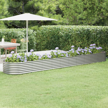 Berkfield Garden Raised Bed Powder-coated Steel 440x80x36 cm Silver