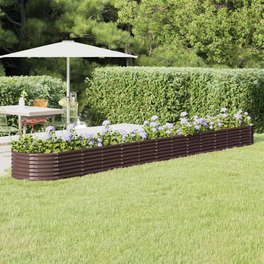 Berkfield Garden Raised Bed Powder-coated Steel 512x80x36 cm Brown