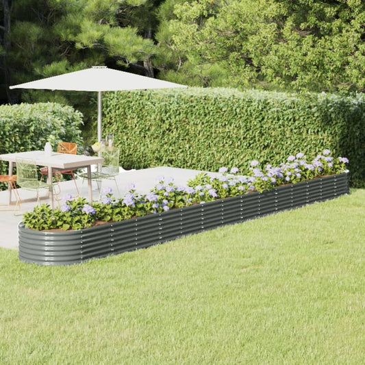 Berkfield Garden Raised Bed Powder-coated Steel 620x80x36 cm Grey