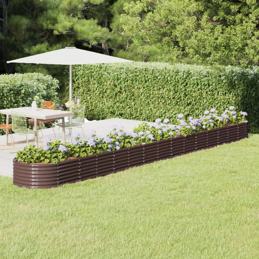 Berkfield Garden Raised Bed Powder-coated Steel 620x80x36 cm Brown