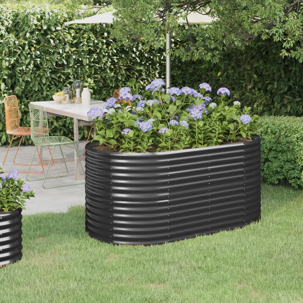 Berkfield Garden Raised Bed Powder-coated Steel 152x80x68 cm Anthracite