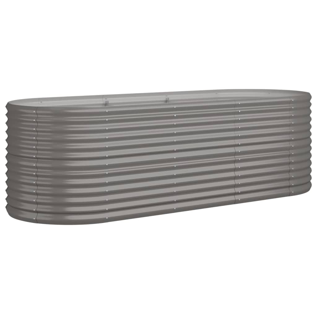 Berkfield Garden Raised Bed Powder-coated Steel 224x80x68 cm Grey