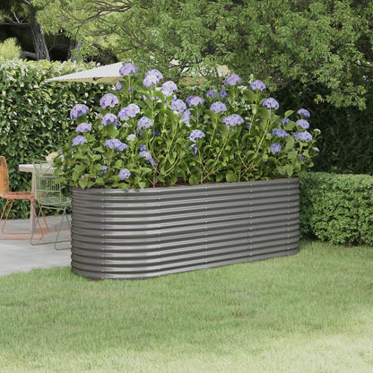 Berkfield Garden Raised Bed Powder-coated Steel 224x80x68 cm Grey