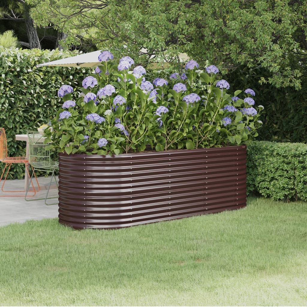 Berkfield Garden Raised Bed Powder-coated Steel 224x80x68 cm Brown