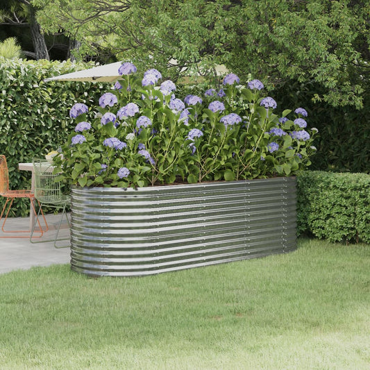 Berkfield Garden Raised Bed Powder-coated Steel 224x80x68 cm Silver