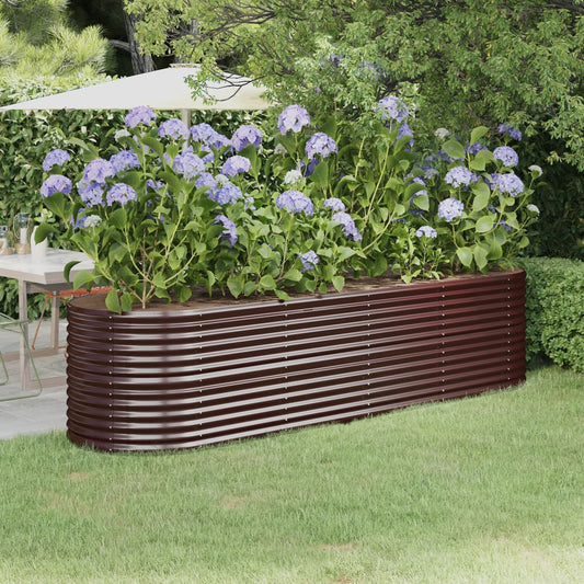 Berkfield Garden Raised Bed Powder-coated Steel 296x80x68 cm Brown