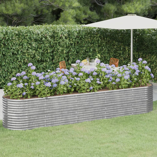 Berkfield Garden Raised Bed Powder-coated Steel 368x80x68 cm Silver