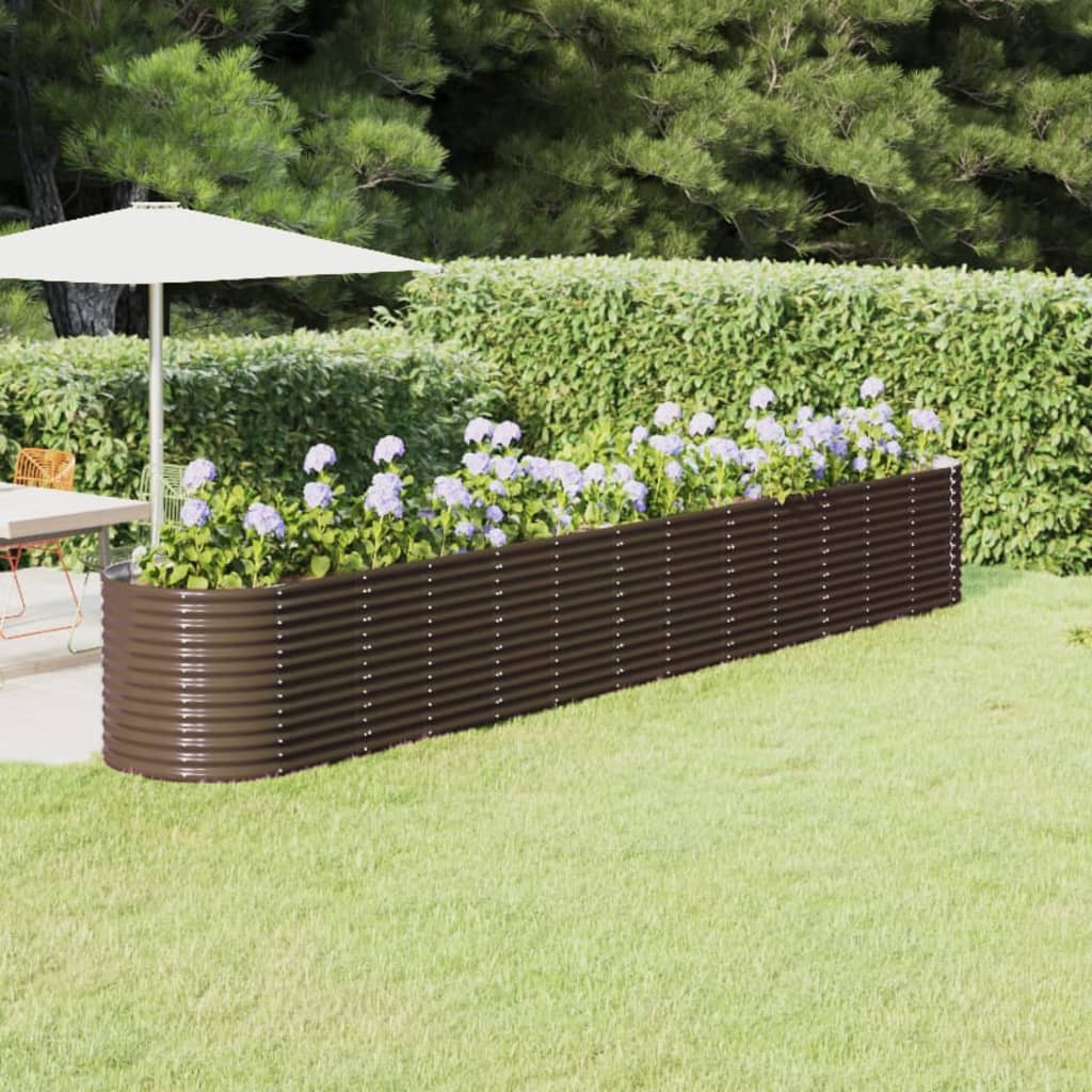 Berkfield Garden Raised Bed Powder-coated Steel 512x80x68 cm Brown