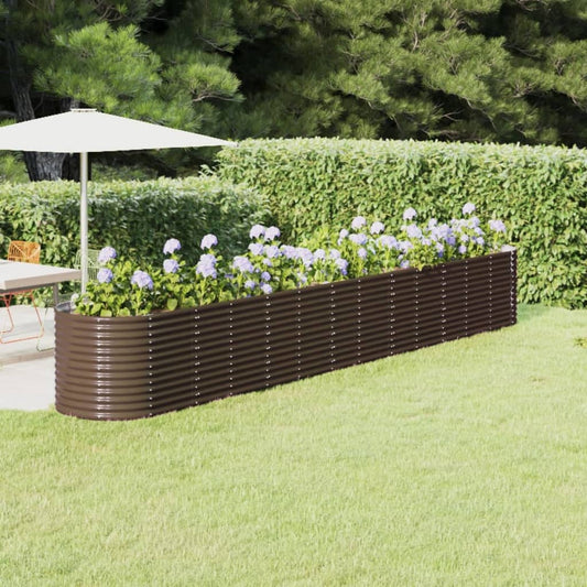 Berkfield Garden Raised Bed Powder-coated Steel 512x80x68 cm Brown