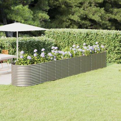 Berkfield Garden Raised Bed Powder-coated Steel 512x80x68 cm Silver