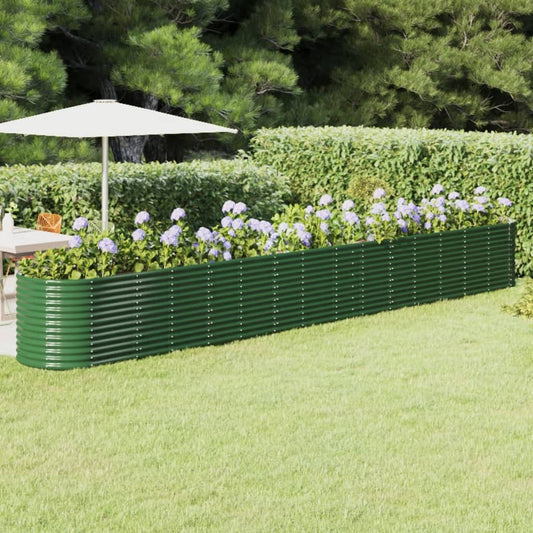Berkfield Garden Raised Bed Powder-coated Steel 620x80x68 cm Green