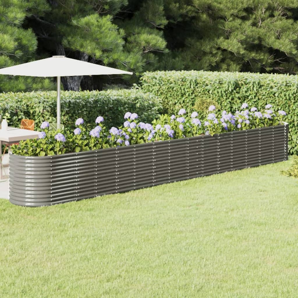 Berkfield Garden Raised Bed Powder-coated Steel 620x80x68 cm Grey