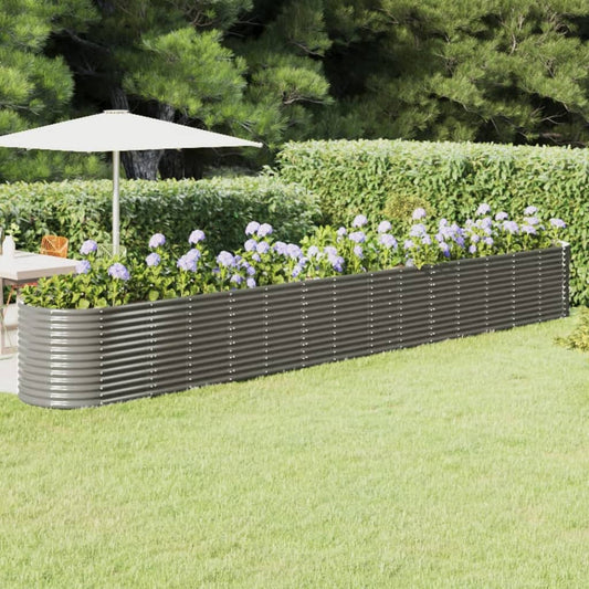 Berkfield Garden Raised Bed Powder-coated Steel 620x80x68 cm Grey