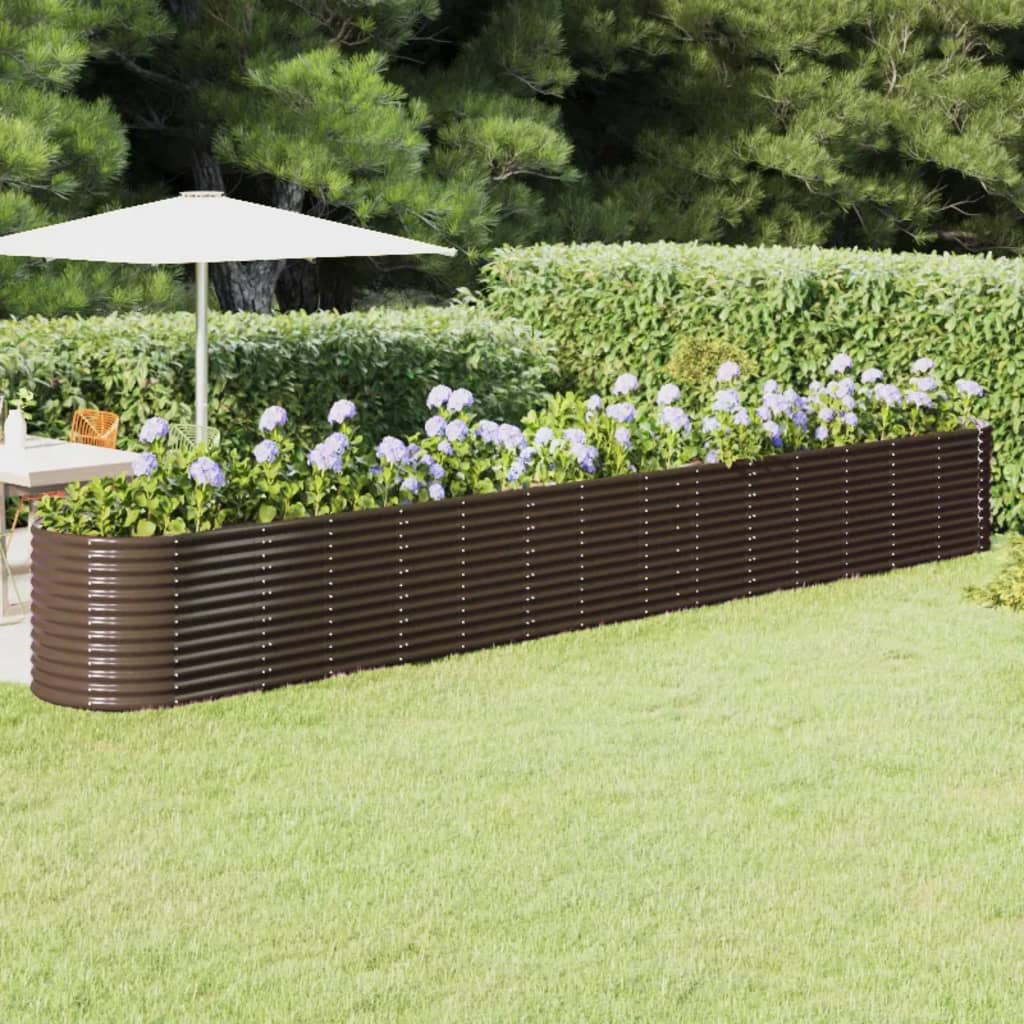 Berkfield Garden Raised Bed Powder-coated Steel 620x80x68 cm Brown