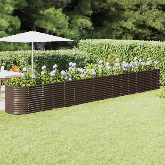 Berkfield Garden Raised Bed Powder-coated Steel 620x80x68 cm Brown
