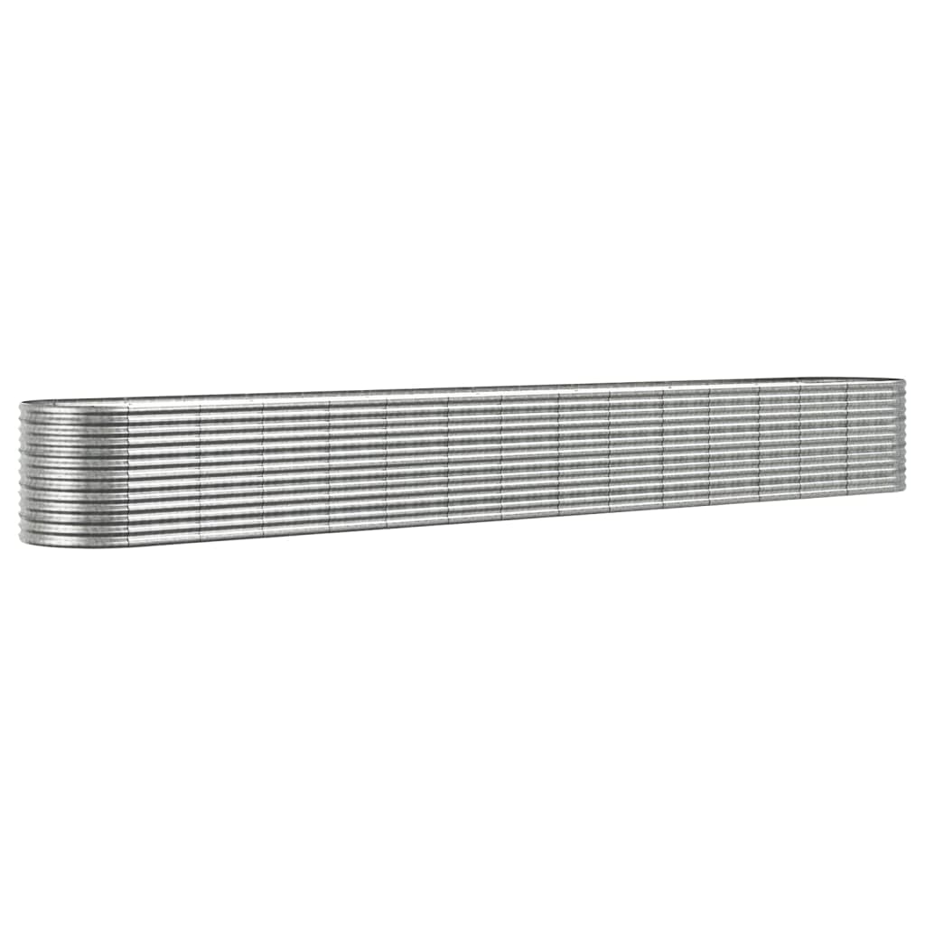 Berkfield Garden Raised Bed Powder-coated Steel 620x80x68 cm Silver