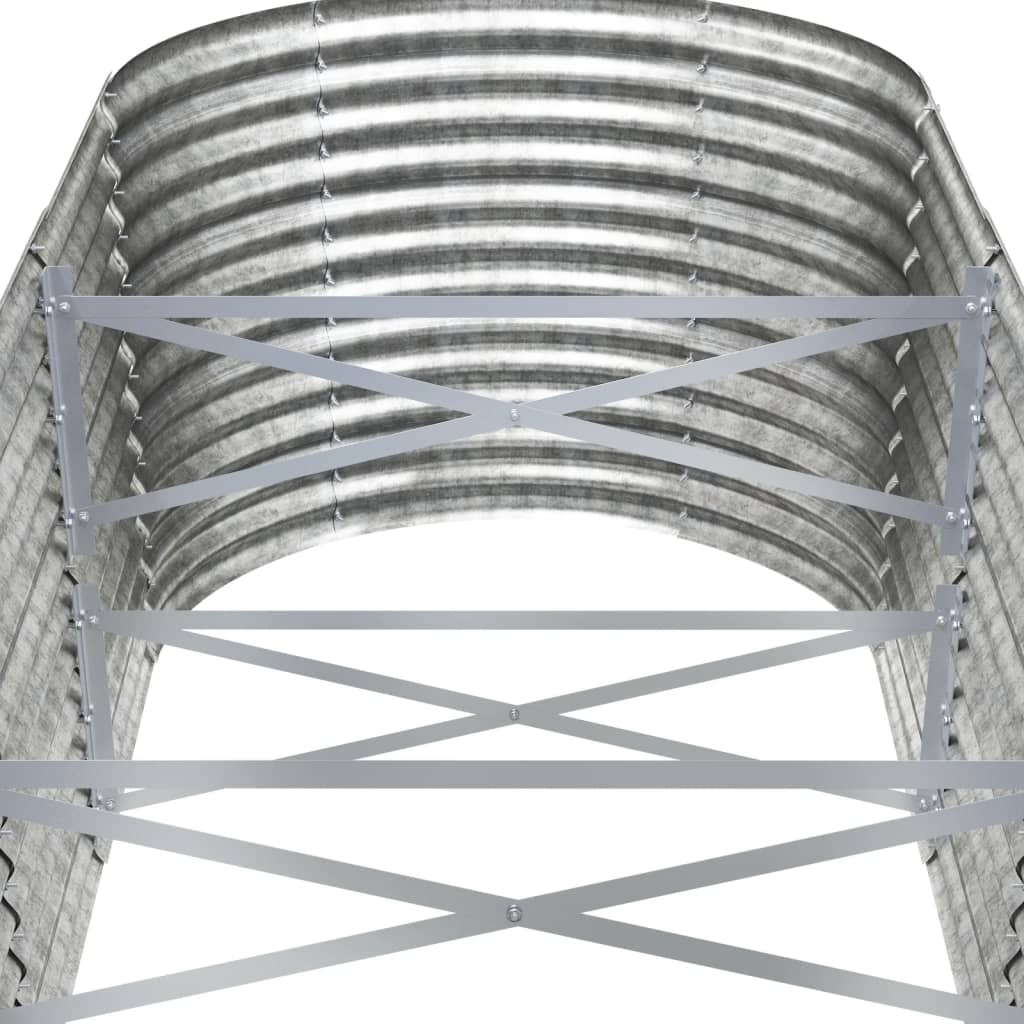 Berkfield Garden Raised Bed Powder-coated Steel 620x80x68 cm Silver