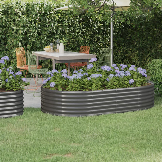 Berkfield Garden Raised Bed Powder-coated Steel 175x100x36 cm Grey
