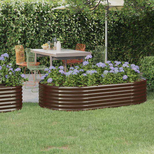Berkfield Garden Raised Bed Powder-coated Steel 175x100x36 cm Brown