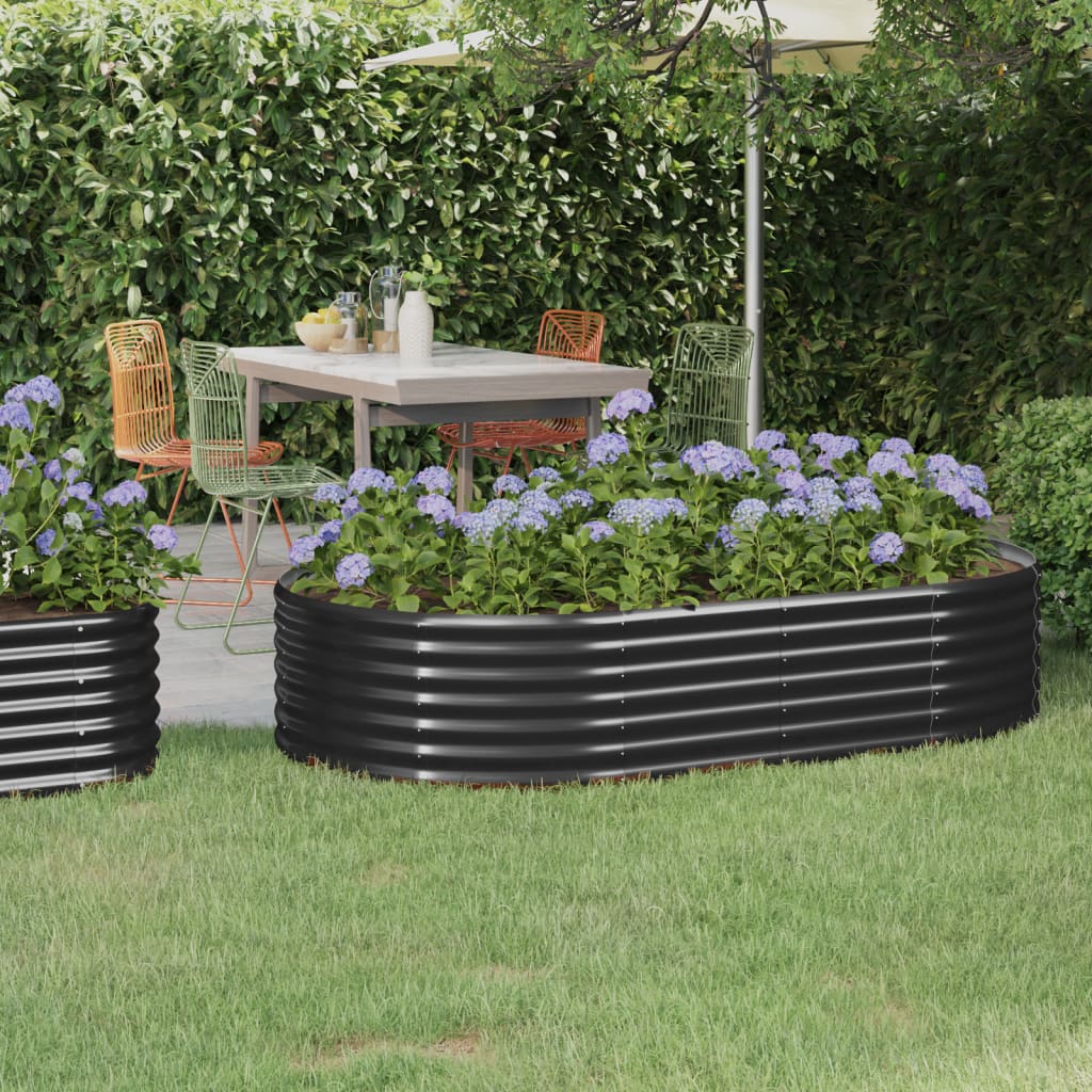 Berkfield Garden Raised Bed Powder-coated Steel 175x100x36 cm Anthracite