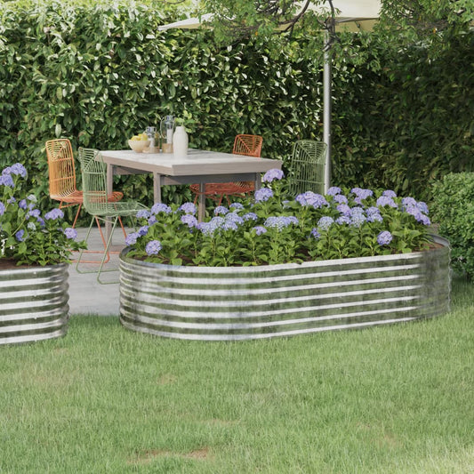 Berkfield Garden Raised Bed Powder-coated Steel 175x100x36 cm Silver