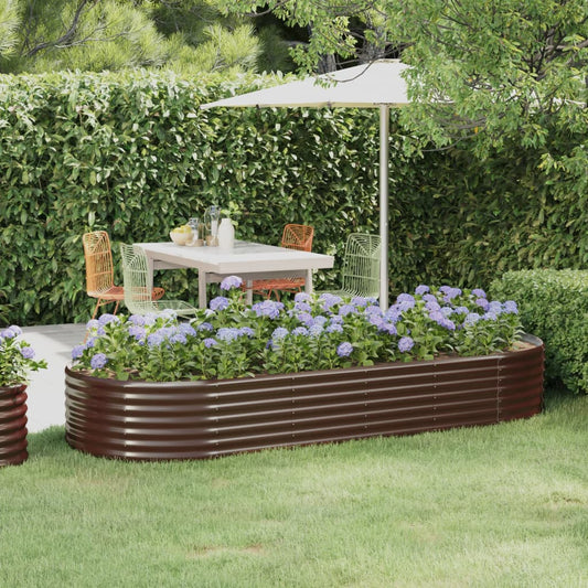 Berkfield Garden Raised Bed Powder-coated Steel 249x100x36 cm Brown