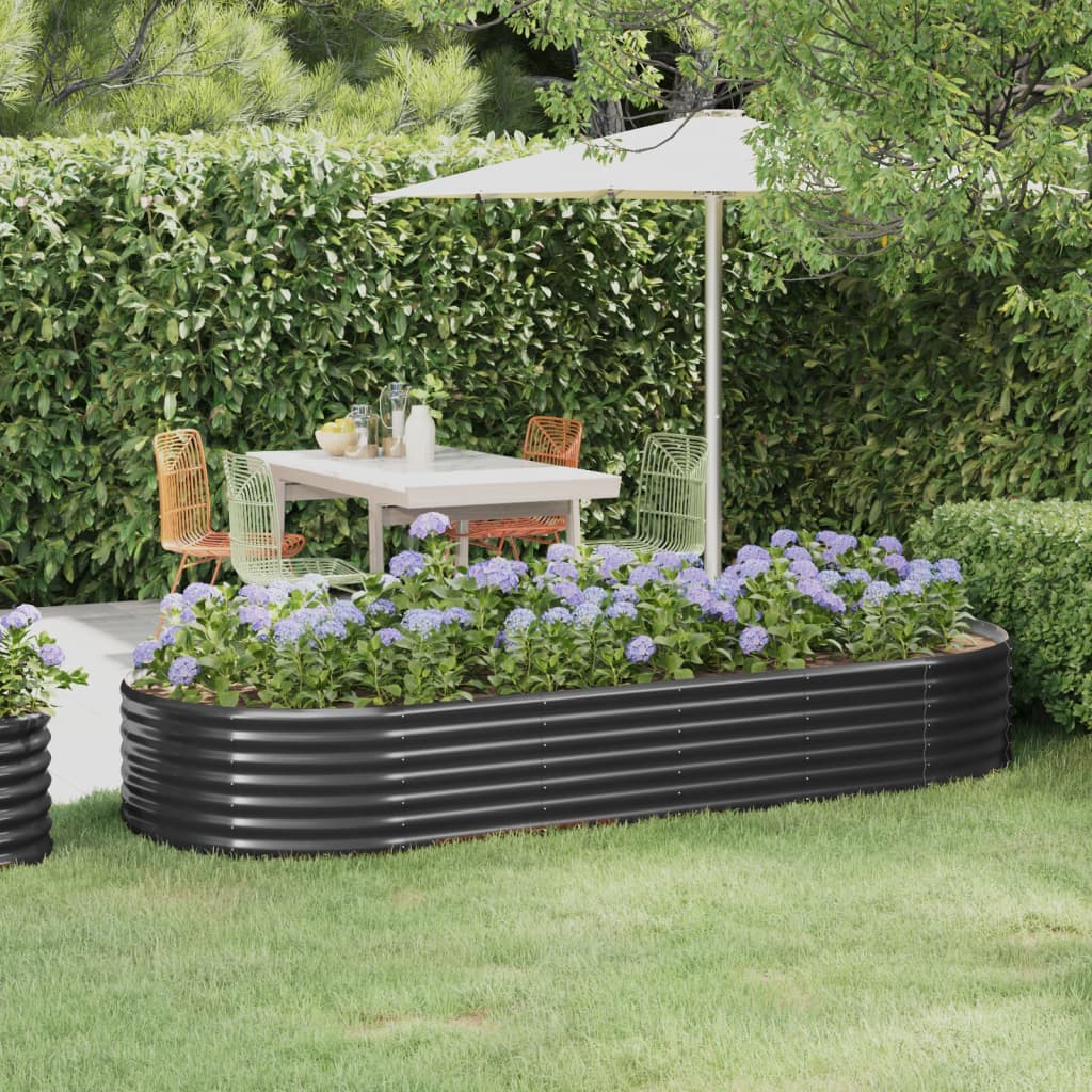 Berkfield Garden Raised Bed Powder-coated Steel 249x100x36 cm Anthracite
