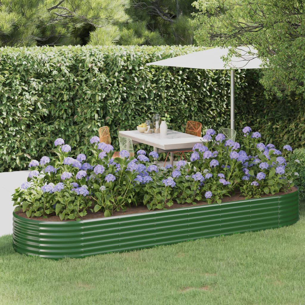 Berkfield Garden Raised Bed Powder-coated Steel 322x100x36 cm Green