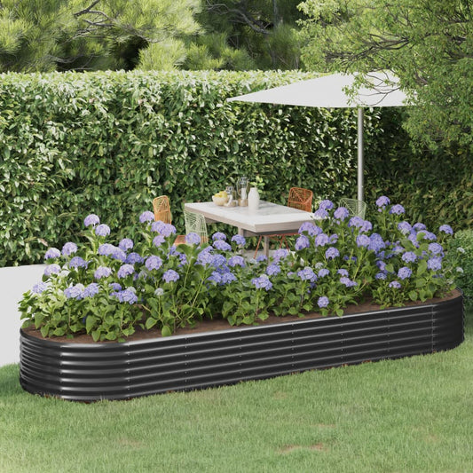 Berkfield Garden Raised Bed Powder-coated Steel 322x100x36 cm Anthracite