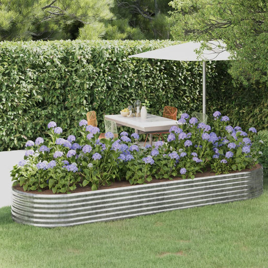 Berkfield Garden Raised Bed Powder-coated Steel 322x100x36 cm Silver