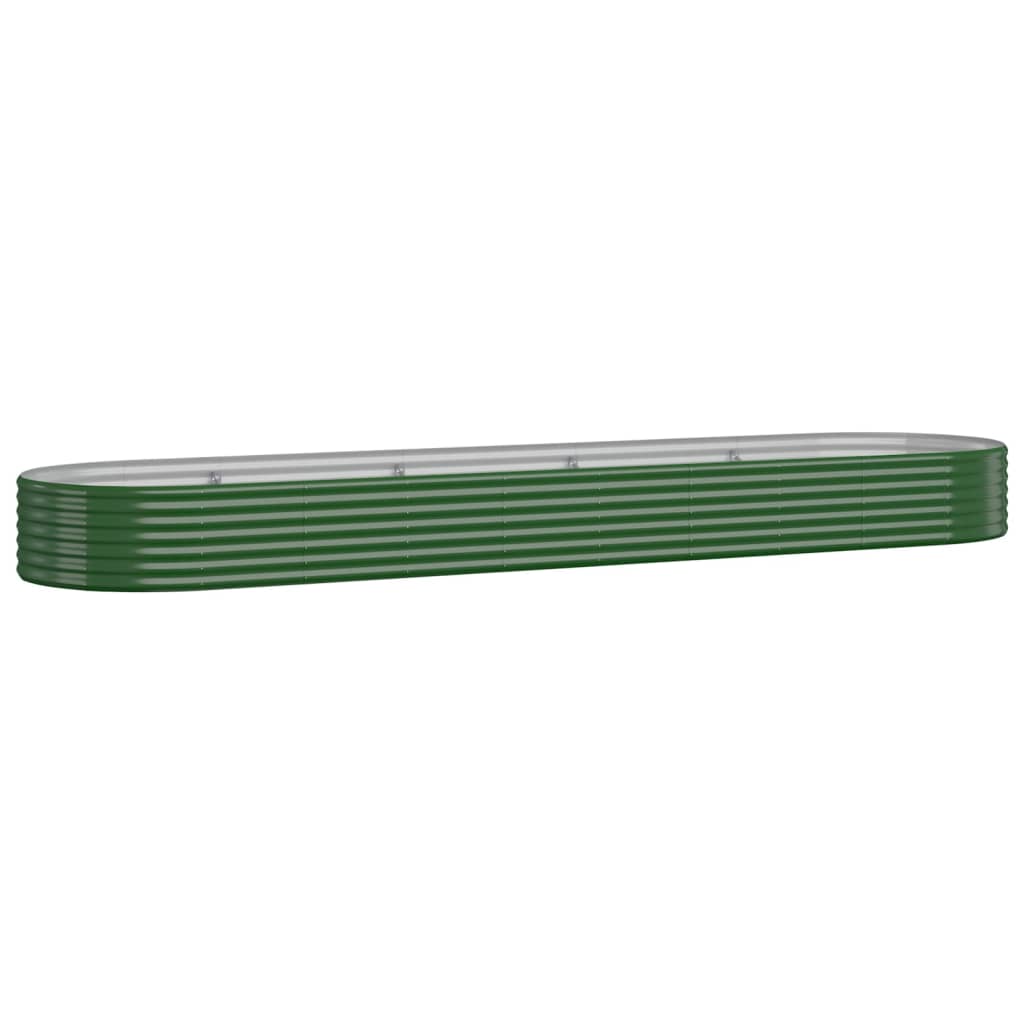 Berkfield Garden Raised Bed Powder-coated Steel 396x100x36 cm Green