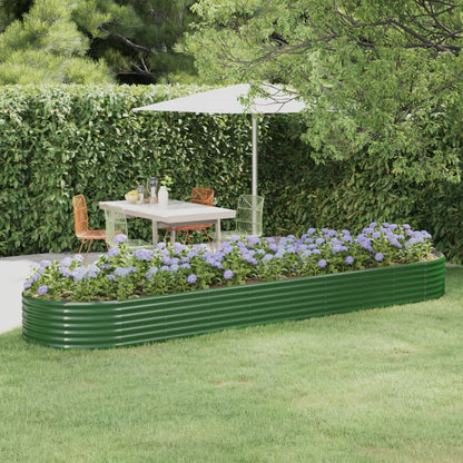 Berkfield Garden Raised Bed Powder-coated Steel 396x100x36 cm Green