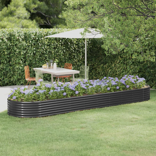 Berkfield Garden Raised Bed Powder-coated Steel 396x100x36 cm Anthracite