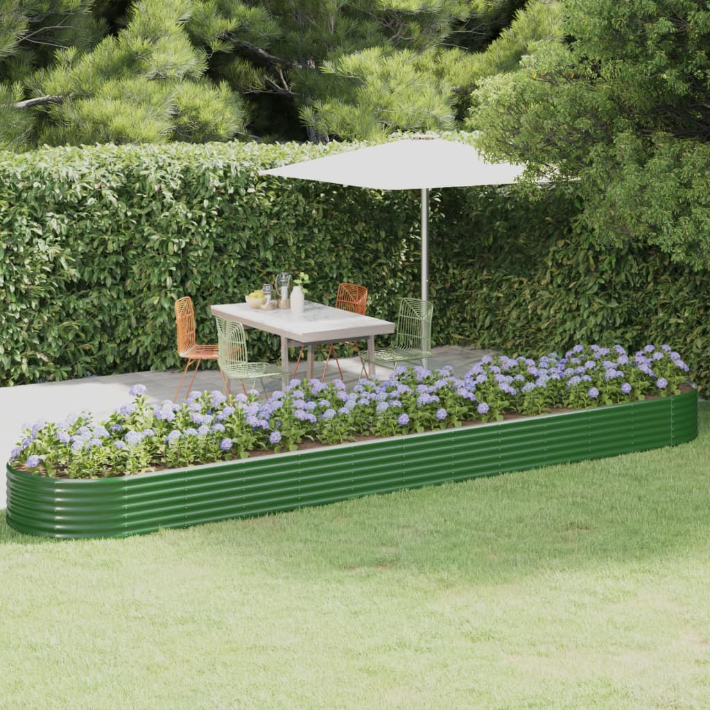 Berkfield Garden Raised Bed Powder-coated Steel 507x100x36 cm Green