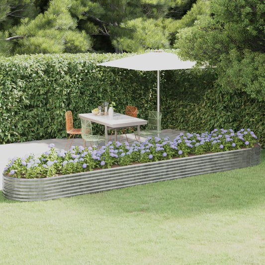 Berkfield Garden Raised Bed Powder-coated Steel 507x100x36 cm Silver