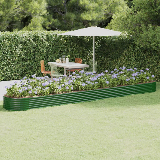 Berkfield Garden Raised Bed Powder-coated Steel 544x100x36 cm Green