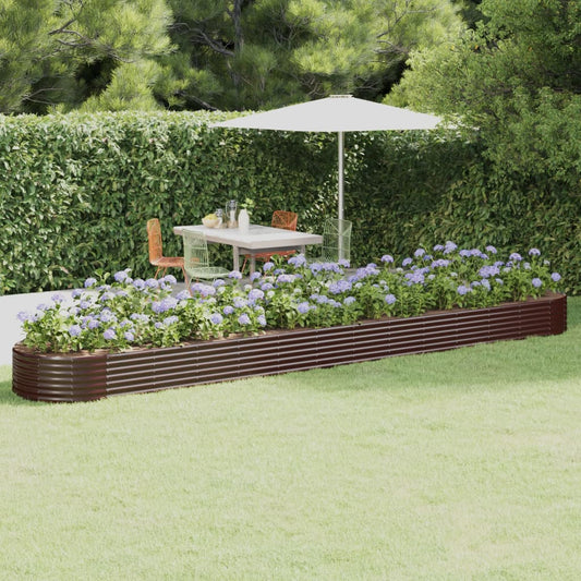 Berkfield Garden Raised Bed Powder-coated Steel 544x100x36 cm Brown